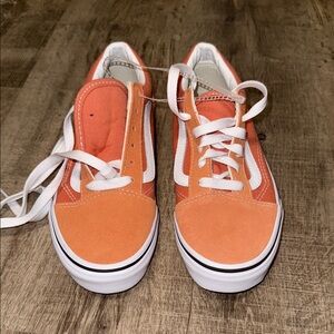 Vans Orange and White Kids Sneakers